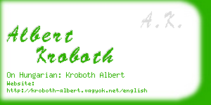 albert kroboth business card